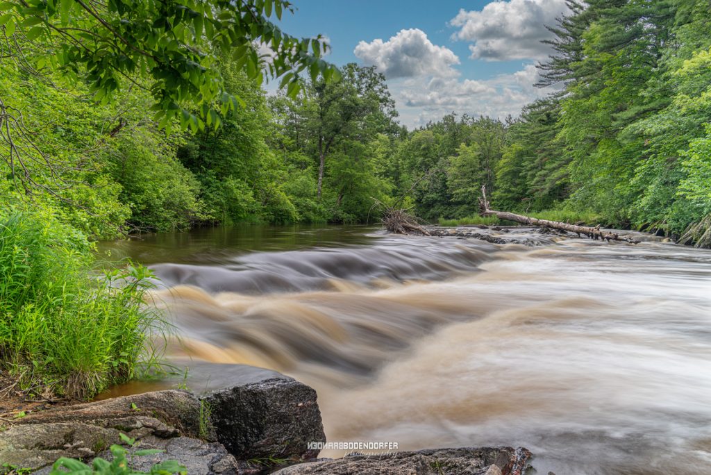 Exploring Hamilton Falls: A Hidden Gem on the North Fork of the Eau Claire River 1 View of Hamilton Falls from River Bank