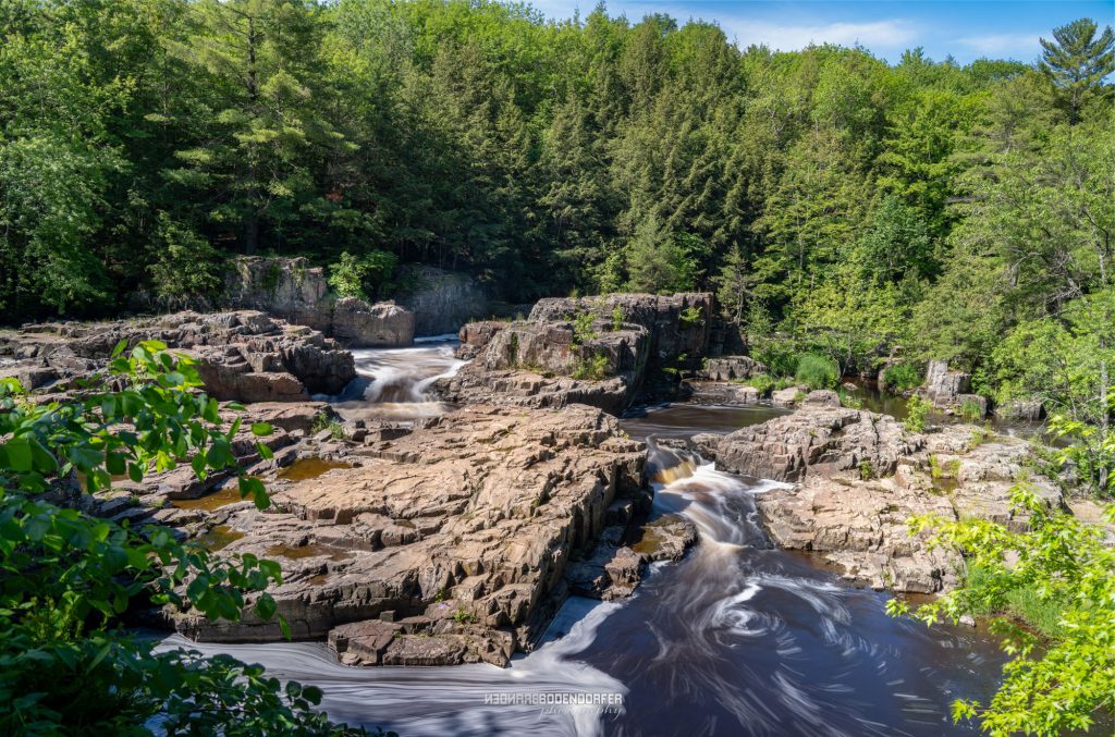 Dells of Eau Claire, a Wisconsin Waterfall 1 View of the Waterfall of Dells of Eau Claire from Lookout view point