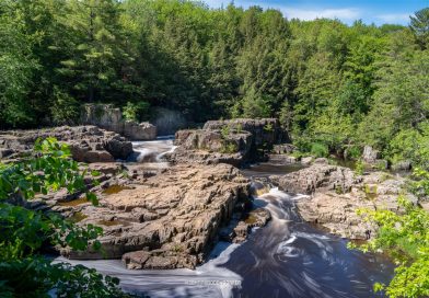 View of the Waterfall of Dells of Eau Claire from Lookout view point