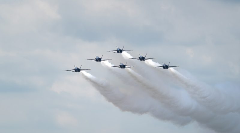 Blue Angels Fly By in Oshkosh, Wisconsin