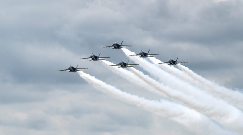 Blue Angels Fly By in Oshkosh, Wisconsin