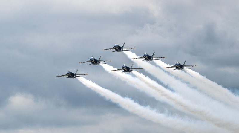 Blue Angels Fly By in Oshkosh, Wisconsin