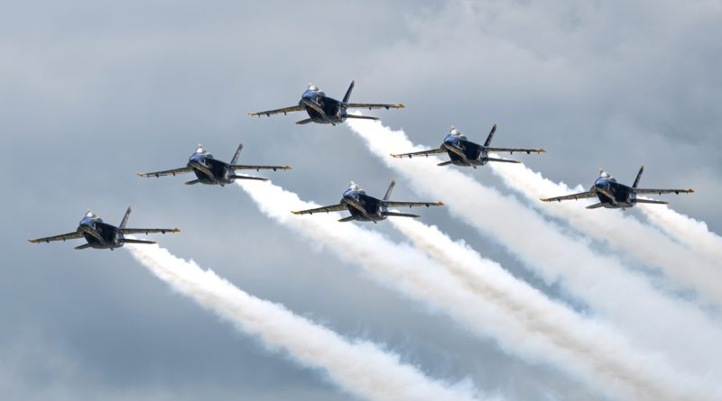 Blue Angels Fly By in Oshkosh, Wisconsin