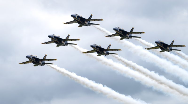 Blue Angels Fly By in Oshkosh, Wisconsin