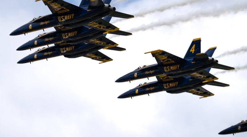 Blue Angels Fly By in Oshkosh, Wisconsin