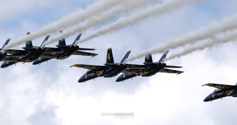 Blue Angels Fly By in Oshkosh, Wisconsin