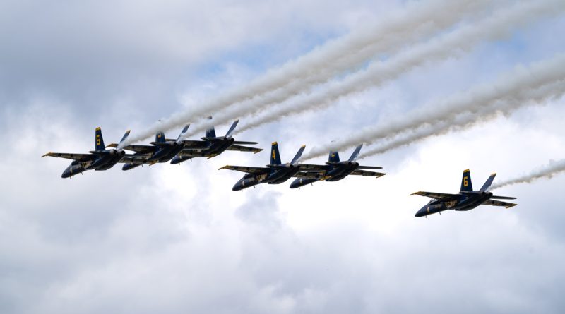 Blue Angels Fly By in Oshkosh, Wisconsin