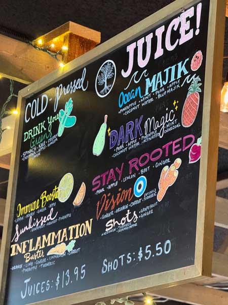chalkboard menu