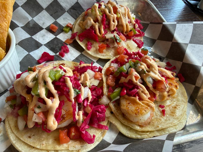 The Tire Station Kitchen & Tap: Medford's Best Dining Surprise 5 Shrimp tacos at The Tire Station Kitchen and Tap Medford Wisconsin